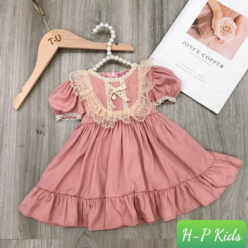 [HÀNG ĐẸP] Đầm bé gái - váy babydoll chất đũi mềm mại, size đại (18-32kg)