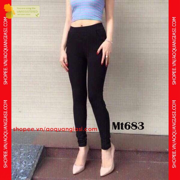 Quần Legging Thun Cotton Đen cho nữ Mt683 (dưới 50 kg) aoquangiasi | BigBuy360 - bigbuy360.vn