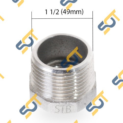 Cả rá inox sần - ren ngoài 1 1/2 (49), ren trong (tùy chọn) - (Inox pipe fitting reducer bush male to female)