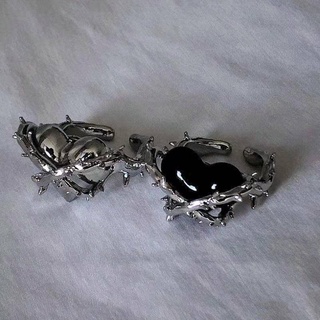 Thorn heart heart heart ring design unique hip hop street punk trend ring for men and women