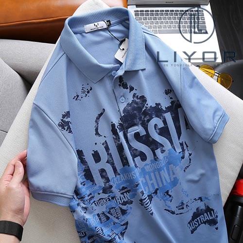 Áo thun nam có cổ áo phông polo nam vải cá sấu in loang dôc đáo cao cấp cá tính Liyorstore - ACB4063