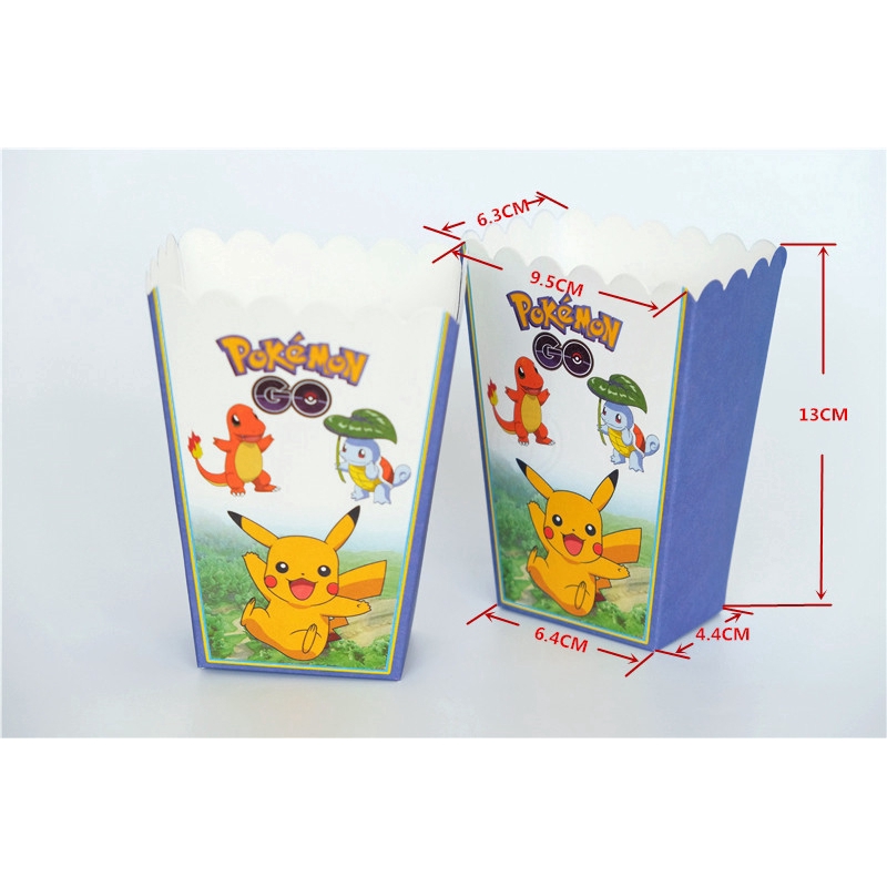 Bộ 6 hộp đựng bắp rang thiết kế in hình kỳ lân/frozen/mickey/minnie/ngựa/người nhện cho trẻ em