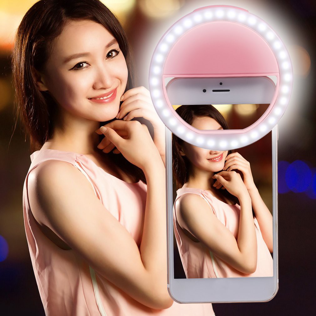 Đèn Led Tròn Chụp Ảnh Selfie 36 Bóng Mini Sạc Usb 3 Mức Độ Sáng Cho Ios Android