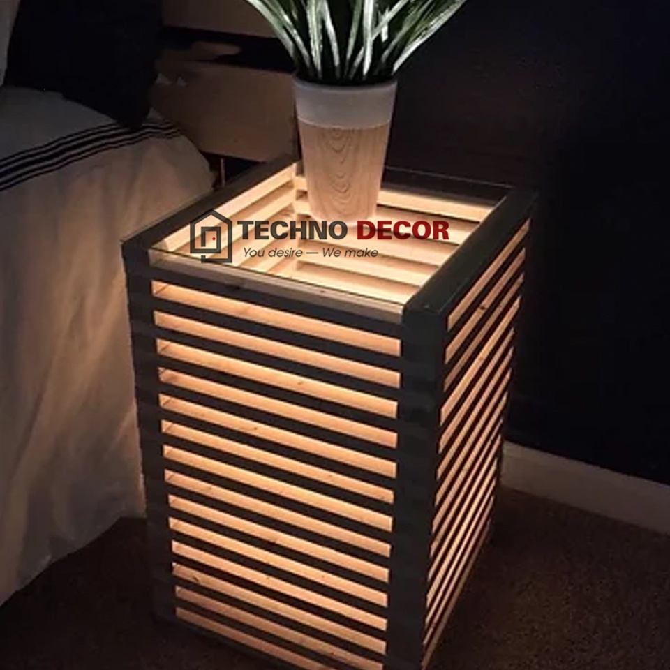 Bàn Gỗ Đom Đóm Bàn Gỗ Decor Phòng Khách Phòng Ngủ Phát Sáng TechnoDecor