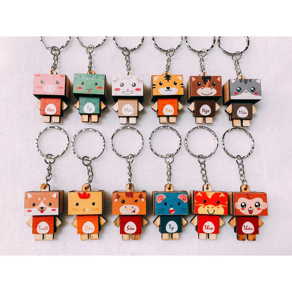 Combo 100 móc khóa danbo con giáp