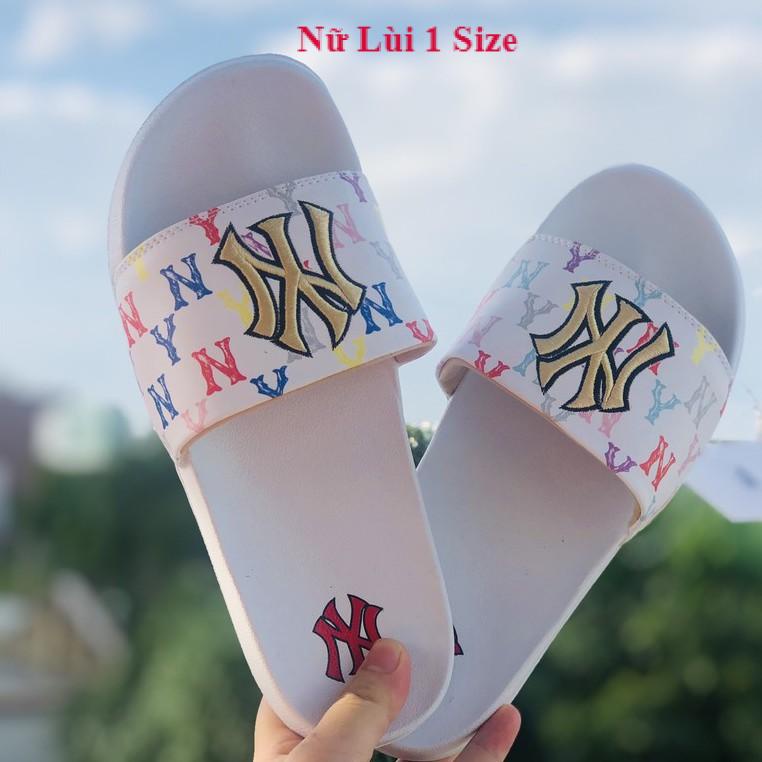 Dép unisex 𝐌𝐋𝐁 𝗡𝗬 ❤️FREESHIP + Hộp❤️ dép mlb bóng chày quai ngang thể thao nữ Thêu NY-NY