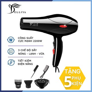Máy Sấy Tóc 2 Chiều Deliya 8018 Công Suất Lớn 2200w - Dễ Dàng Tạo Kiểu Tóc - Tặng Bộ Phụ Kiện 5 Món