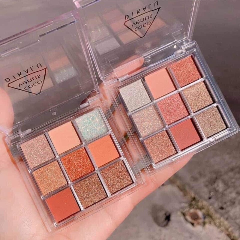 Bảng phấn mắt nhũ 9 ô vuông Dikalu