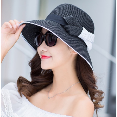 Mũ cói đi biển nam nữ vành rộng , nón cói chống nắng thời trang phong cách Hàn Quốc đẹp