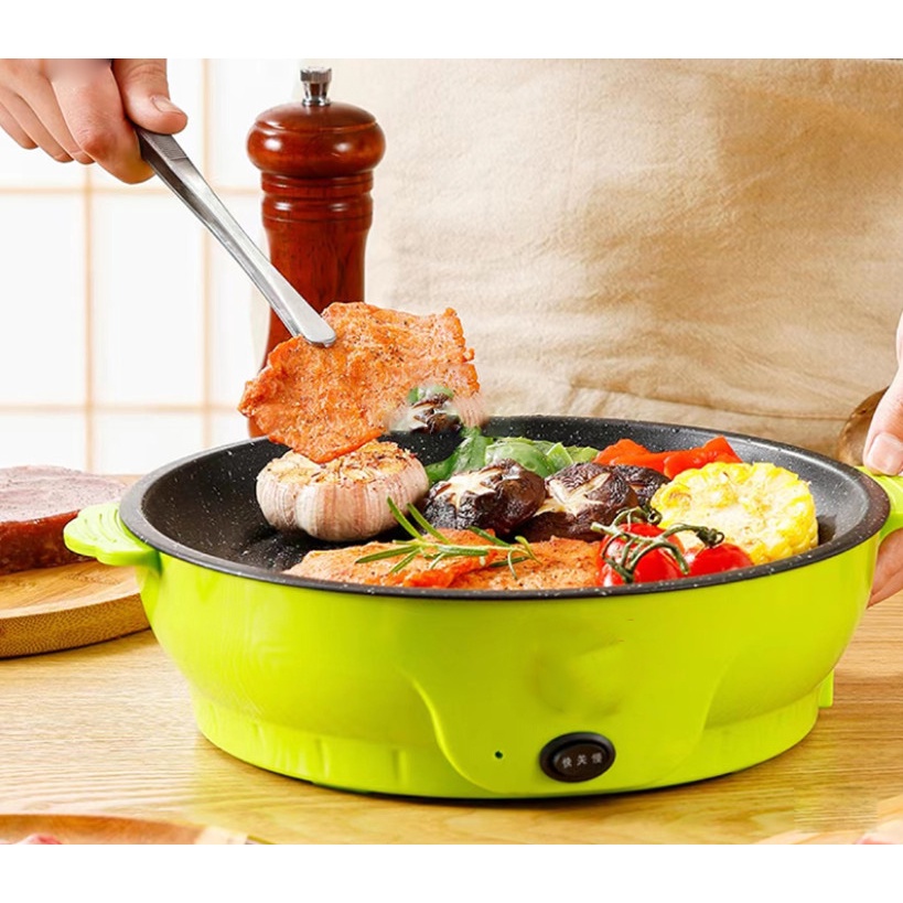Bếp nướng, Chảo điện mini đa 26cm, 2 nấc nhiệt chống dính siêu tiện lợi