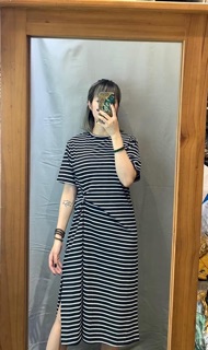 Váy cotton xoắn eo