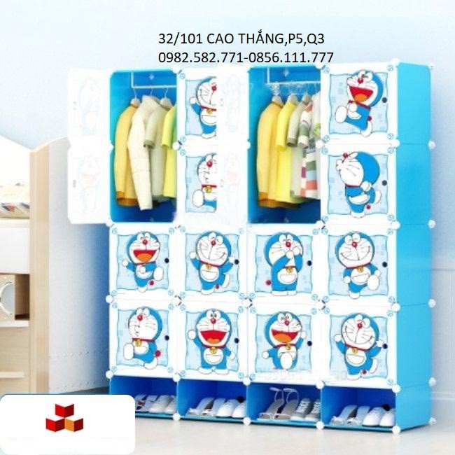 TỦ NHỰA QUẦN ÁO LẮP GHÉP 16+4 Ô GIÀY SÂU 47cm