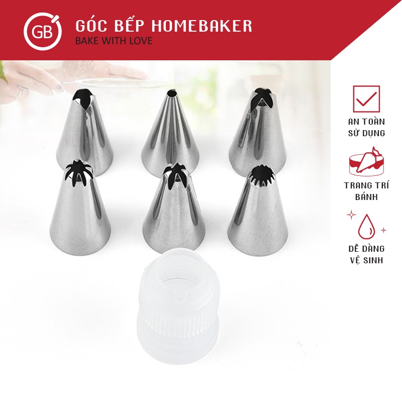 Đui Trang Trí Bánh - Dụng Cụ Bắt Bông Kem 7 Món - Đui Bắt Kem Nhỏ - GBPT003