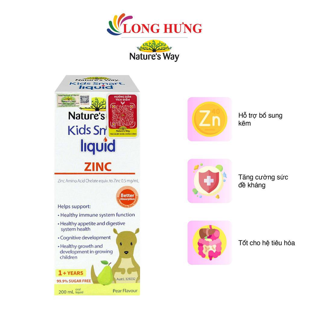 Kẽm dạng nước Nature's Way Kids Smart Liquid Zinc tăng cường sức đề kháng (200ml)