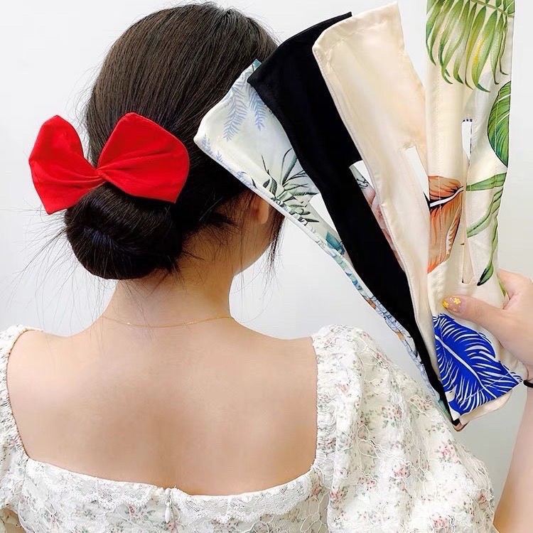Búi tóc nơ vải Hàn Quốc xinh xắn HOT TREND cho nữ - Xoắn tóc hình nơ