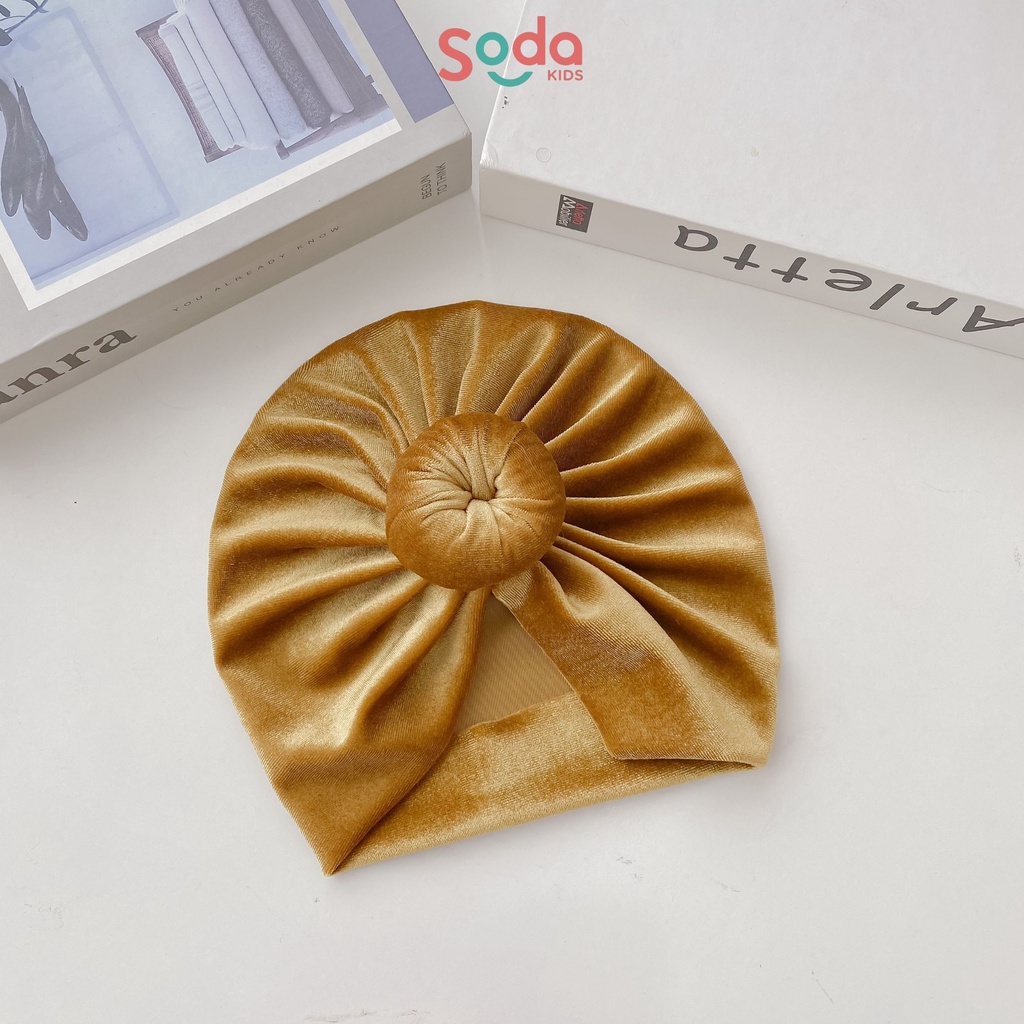 Băng đô mũ nhung củ tỏi 3 màu dành cho bé gái (Ảnh thật)