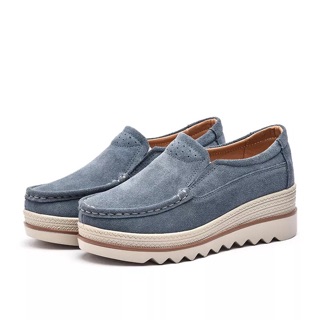 Giày lười da độn đế 5cm