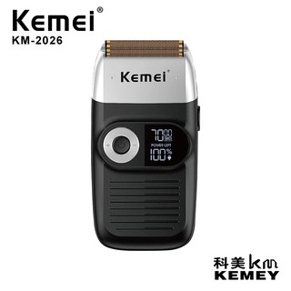 [Hàng mới về] Máy cạo râu điện không dây Kemei KM-2026 2 trong 1 LCD dao hai lưỡi thay đổi nhỏ gọn sạc được
