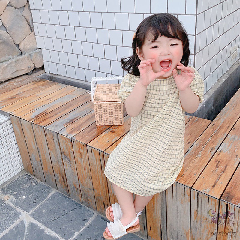 Đầm Công Chúa Tay Ngắn Phong Cách Hàn Quốc Xinh Xắn Cho Bé Gái