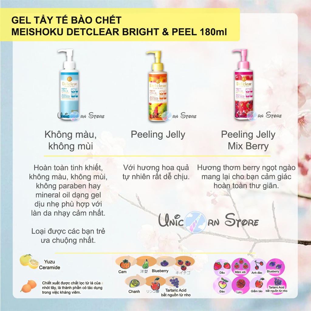 Gel Tẩy Tế Bào Chết Meishoku DetClear Bright & Peel 180ml
