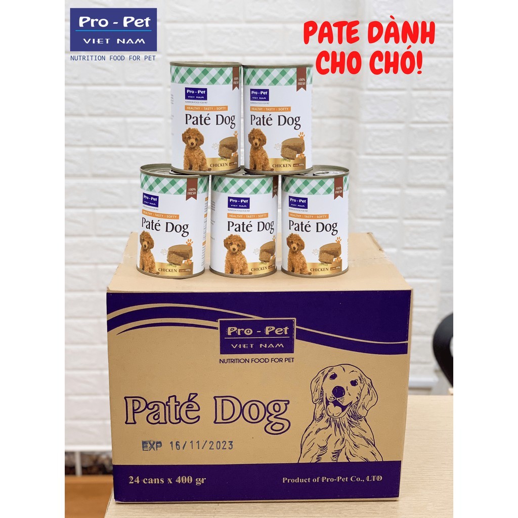 PATE CHO CHÓ MỌI LỨA TUỔI Pro-Pet Vị thịt gà Lon 400g Xuất xứ Việt Nam