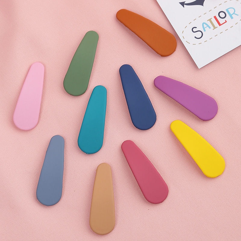 Kẹp tóc hình giọt nước trơn màu dễ thương