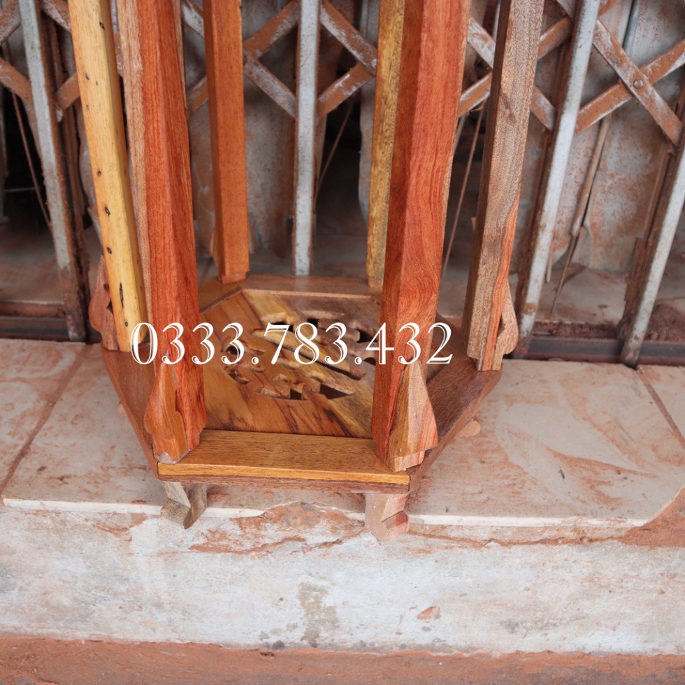 ĐÔN LỤC GIÁC 6 CẠNH CHIỆN KÊ ĐỒ TRANG TRÍ GỖ GIÁC MẶT 30CM