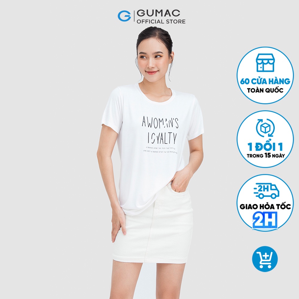 Áo thun in chữ Thời trang GUMAC ATC05001