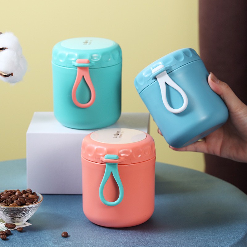 Cốc giữ nhiệt đựng canh, ủ cháo, đựng đồ ăn dặm cho bé ruột Inox cao cấp , tiện lợi - tặng kèm thìa