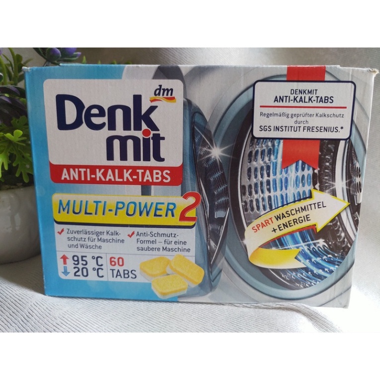 Hộp 60 viên tẩy lồng máy giặt Denkmit Anti Kalk Tabs - viên vệ sinh lồng giặt ILY