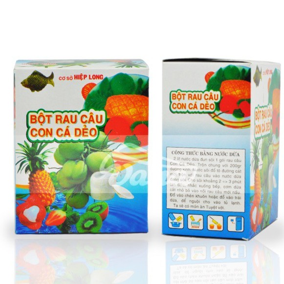 Hộp 12 Gói Bột Rau Câu Con Cá Dẻo Hiệp Long 12g/ Gói