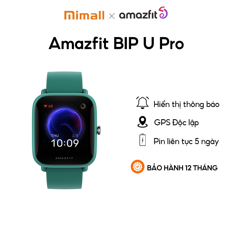 Đồng Hồ Thông Minh Amazfit BIP U PRO - GPS độc lập - Giao diện tiếng Việt