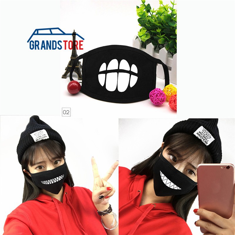 Khẩu trang vải chống bụi in hình hàm răng thời trang mã M2067 | BigBuy360 - bigbuy360.vn