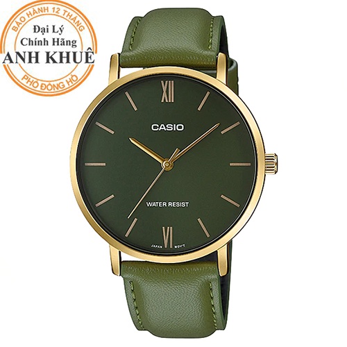 Đồng hồ nam dây da Casio Anh Khuê MTP-VT01GL-3BUDF