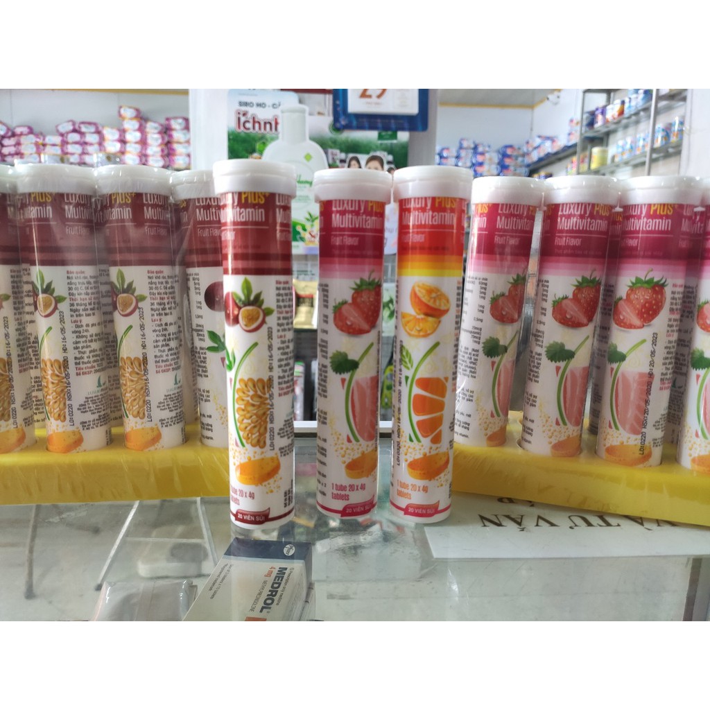 C sủi Luxury Plus Multivitamin  cam + tăng lực