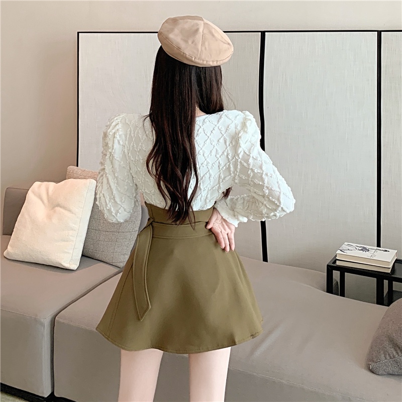 Chân váy lưng cao dáng ôm họa tiết hoa thời trang thu đông