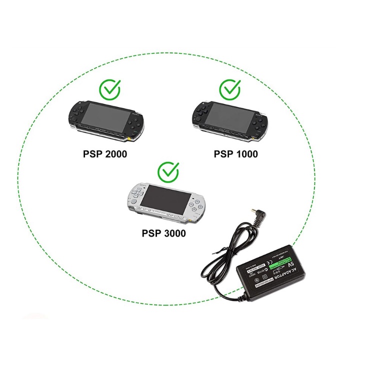 Sạc 110 - 220v Cao Cấp Máy Game PSP 3000 2000 1000