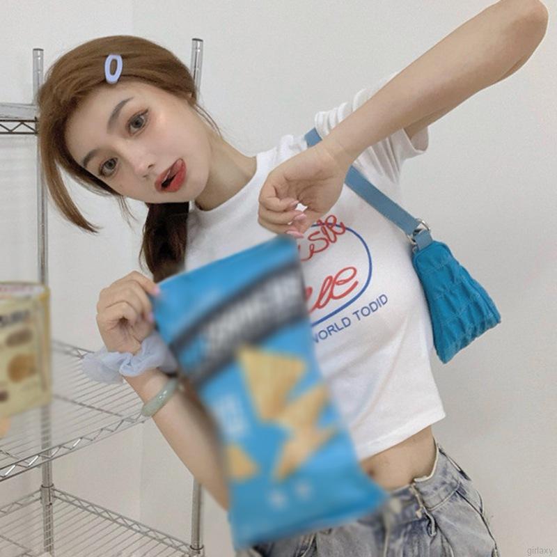 Áo Thun Nữ Ngắn Tay In Chữ Phong Cách Hàn Quốc