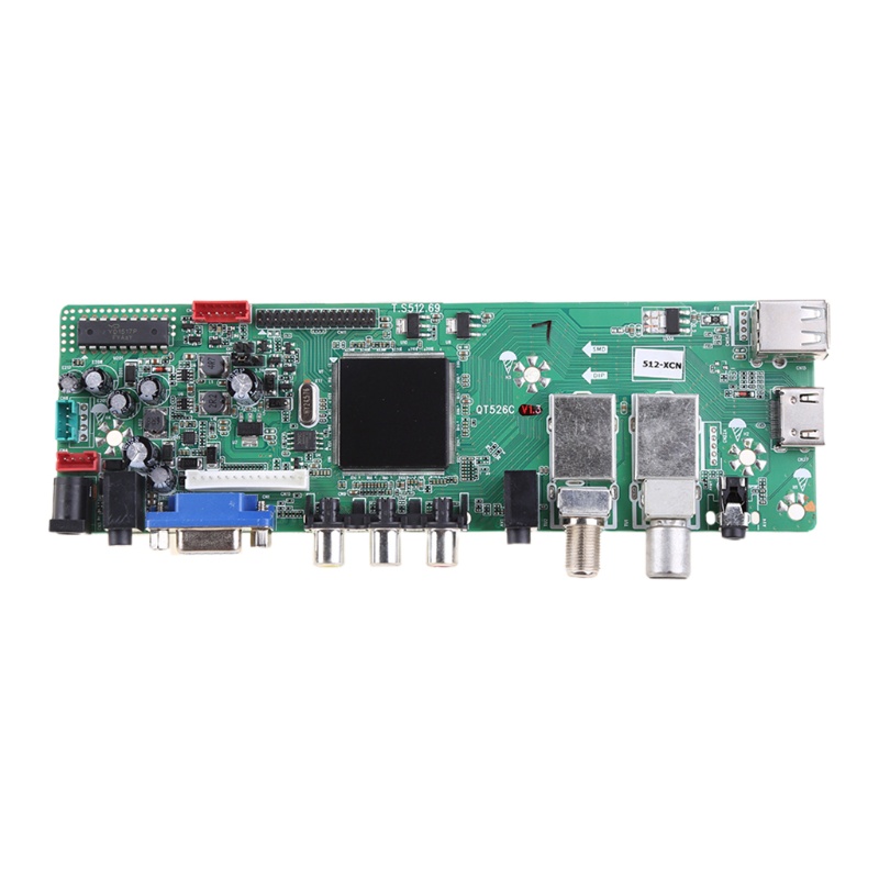 Bảng mạch điều khiển TV DVB-S2 DVB-T2 DVB-C có màn hình LCD cổng USB QT526C V1 T. S512.69
