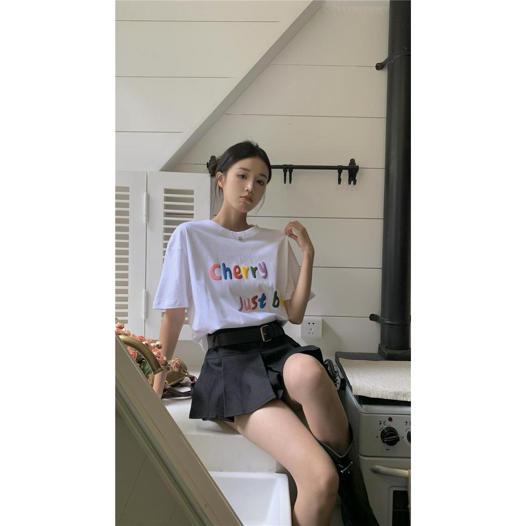 Áo Thun Cotton Ngắn Tay In Chữ Foam 62828