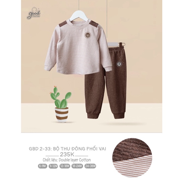 Bộ nỉ ấm Goodmama cho bé trai/bé gái
