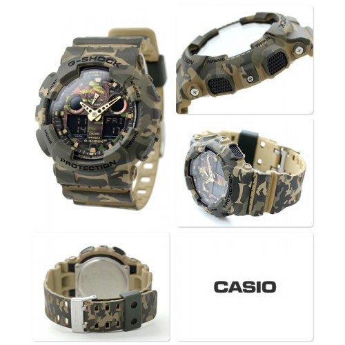 Đồng hồ nam dây nhựa G-SHOCK Casio chính hãng Anh Khuê GA-100CM-5ADR