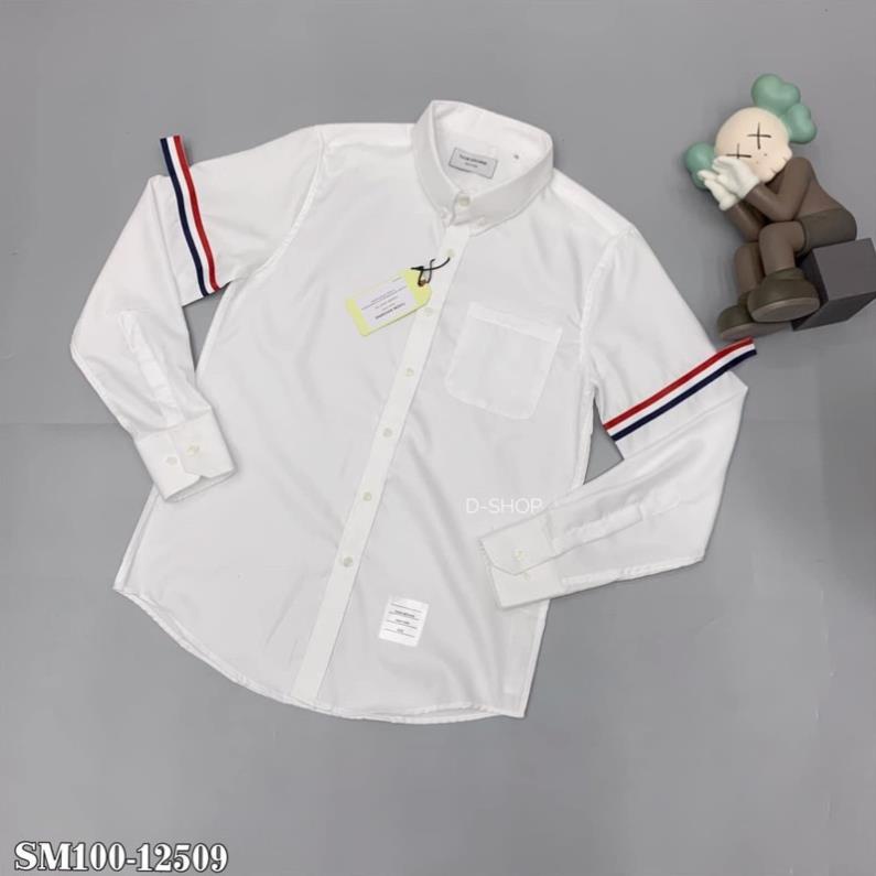 Áo Sơ Mi Trắng Đơn Giản Cho Nam - Sơ Mi Thome Viền Tay Cho Nam