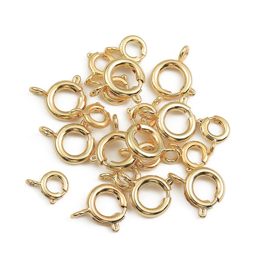 Set 10 / 20 Móc Khóa Tròn Mạ Vàng 18k Dùng Làm Trang Sức Diy