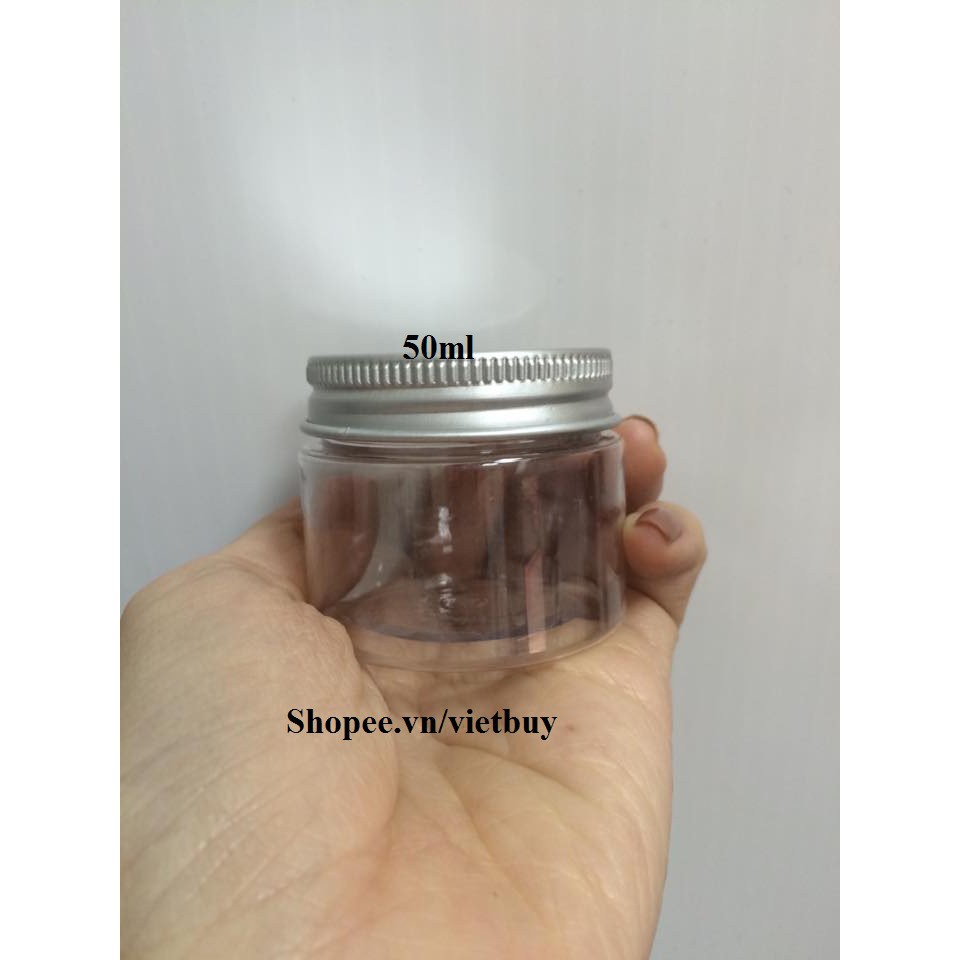 hũ nhựa trong nắp nhôm 50ml