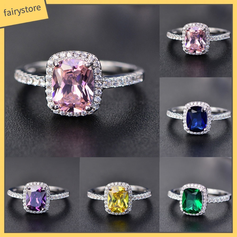 Nhẫn đính đá nhiều màu sang trọng cho nữ