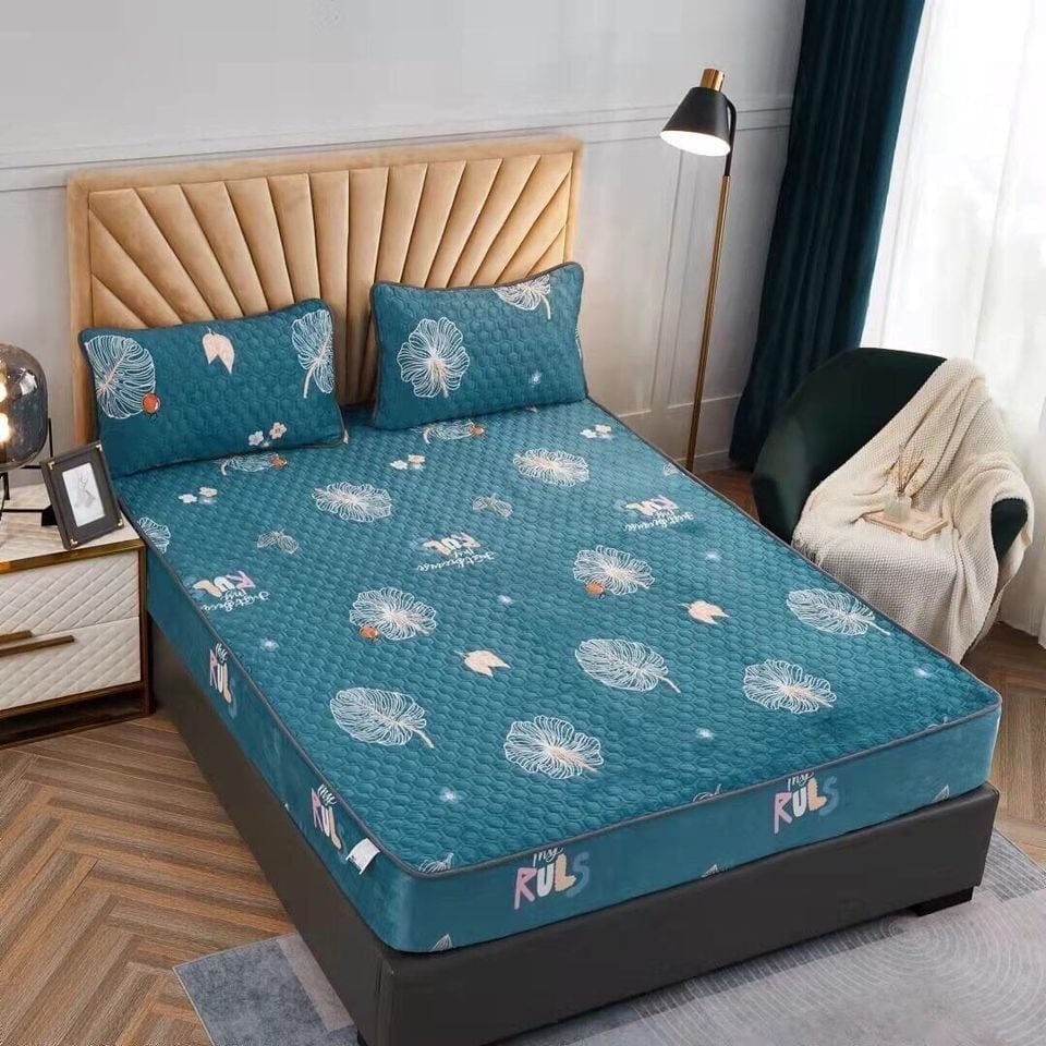 Bộ ga gối nỉ nhung cao cấp m8x2m