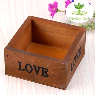Chậu cây gỗ tiểu cảnh LOVE