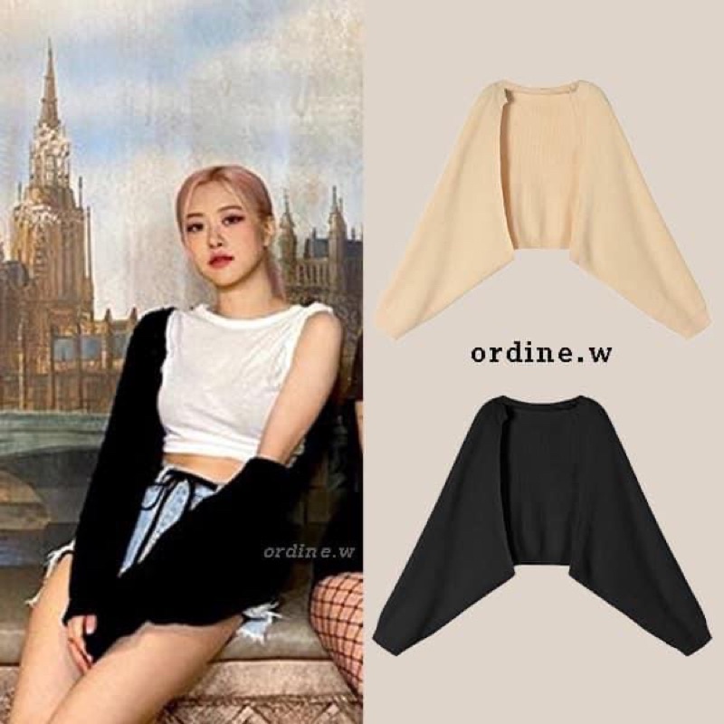 Khoác len croptop Rose Blackpink