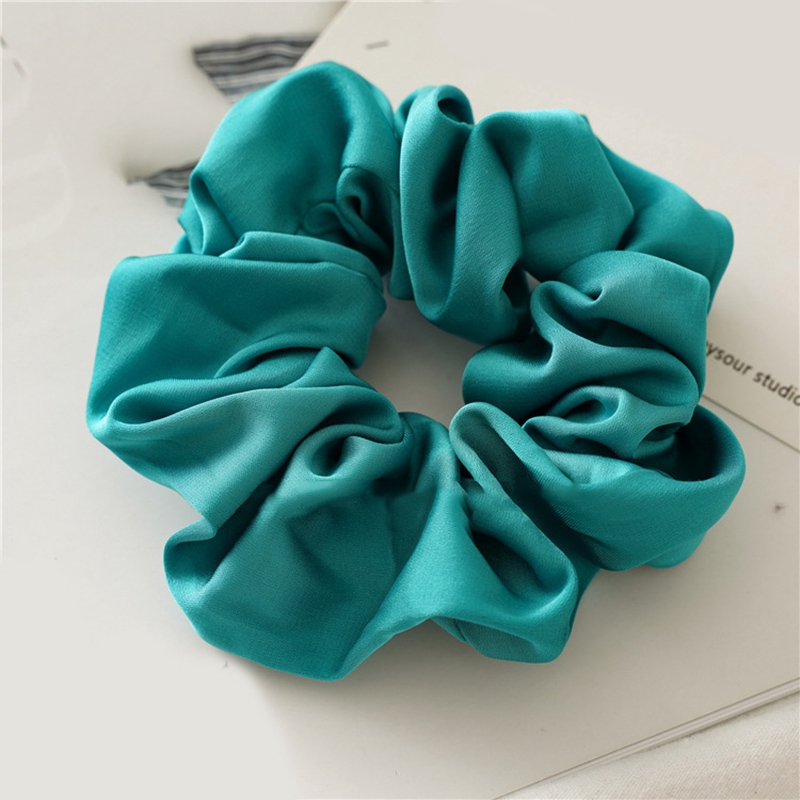 Dây thun cột tóc màu sáng bằng satin dễ thương cho nữ Hair Scrunchies
